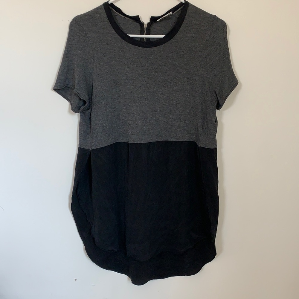 WILFRED ARITZIA BLACK GREY SIDE SLIT WOMEN TOPS SIZE M